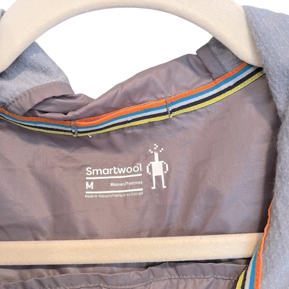 Smartwool Nylon Wool Accent Windbreaker Jacket Grey Women’s Medium Hiking Active - Picture 3 of 5